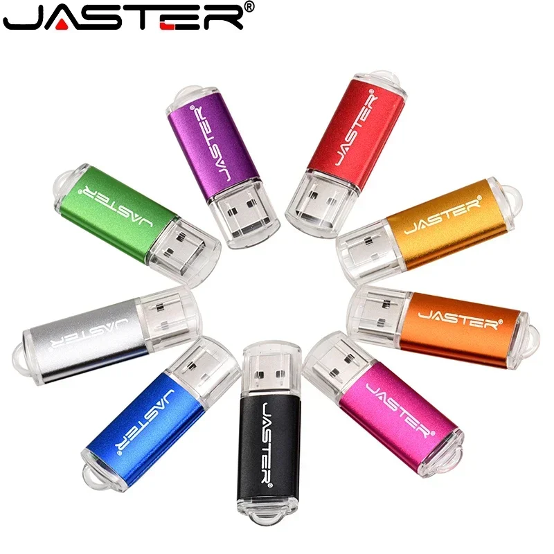 JASTER-USB Flash Drives, Memory Stick, Pendrive, Logotipo personalizado grátis, Business Gift, Chaveiro, Preto, Metal, USB 2.0, 4GB, 8GB, 64GB, 32GB