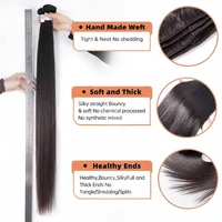 Extensions de cheveux humains brésiliens lisses vierges de 32 pouces, 1, 3 ou 4 lots, double trame, prêtes à porter pour femmes noires 2