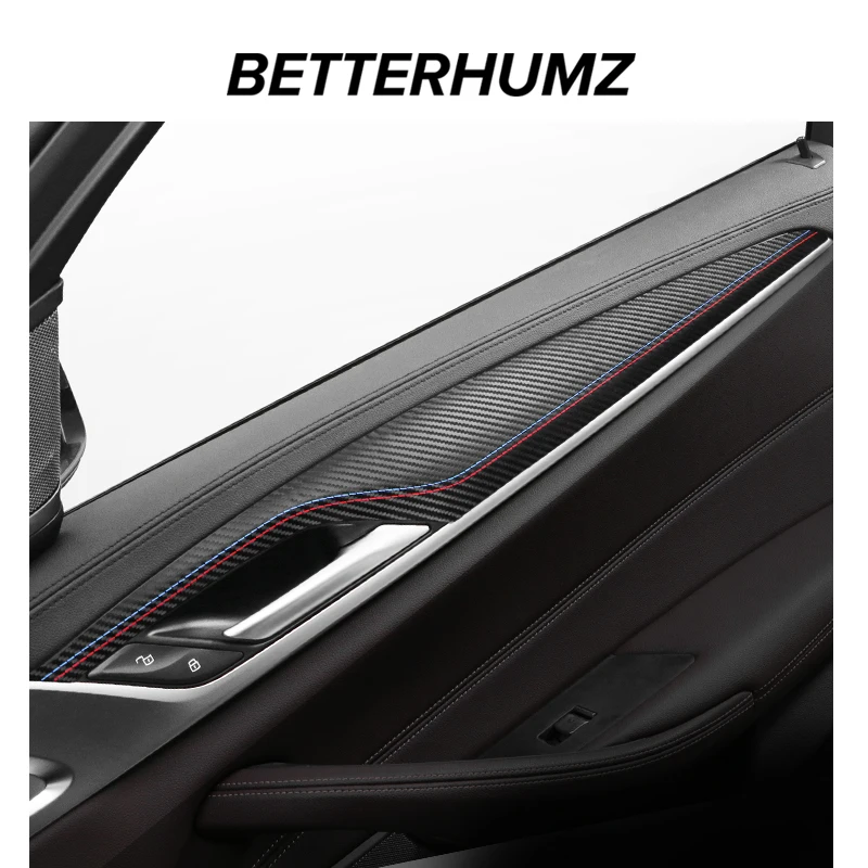 BMW G30 G38 시리즈 5 2018-2023 Alcantara 자동차 인테리어 도어 패널 트림 스트립 성능 스티커 4pcs 액세서리로 제작