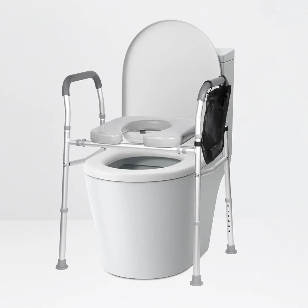 Raised Toilet Seat With Handles Up To 300lbs Width And Height Adjustable Toilet Seat Risers For Seniors With Side Pocket