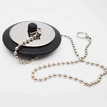 1 piece durable rubber bath cap with chain, universal filter for sink cap, lightweight and robust for bathroom and kitchen 1