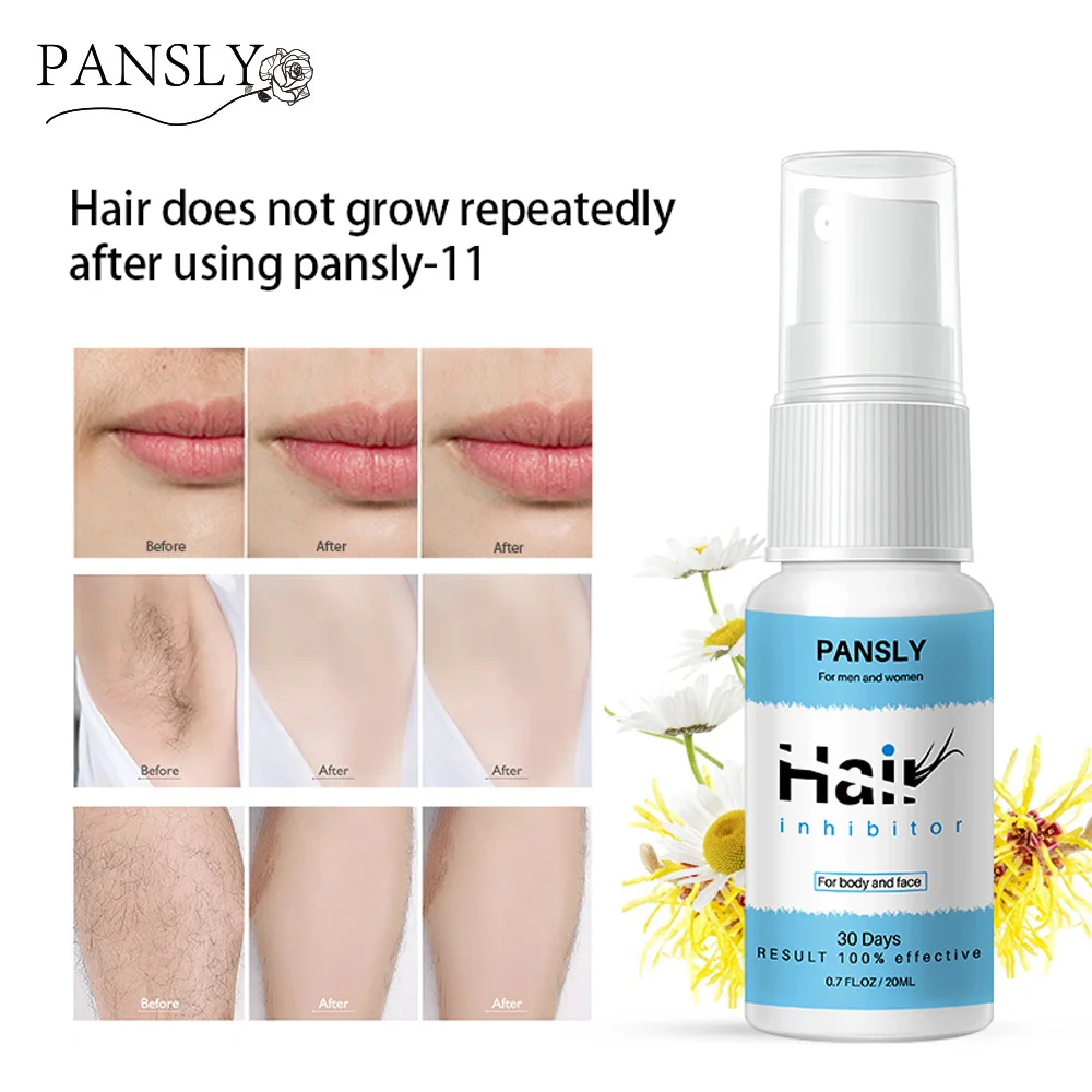 PANSLY Hair Grow Inhibitor Spray For Body & Face 20ml Permanant Hair Removal Painless Easy to Use Growth Stop Skin Smooth Repair images - 6