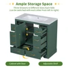 36" Bathroom Vanity Without Sink, Cabinet Base Only, Six Drawers, Multi-Functional Drawer Divider, Adjustable Shelf, Green 3