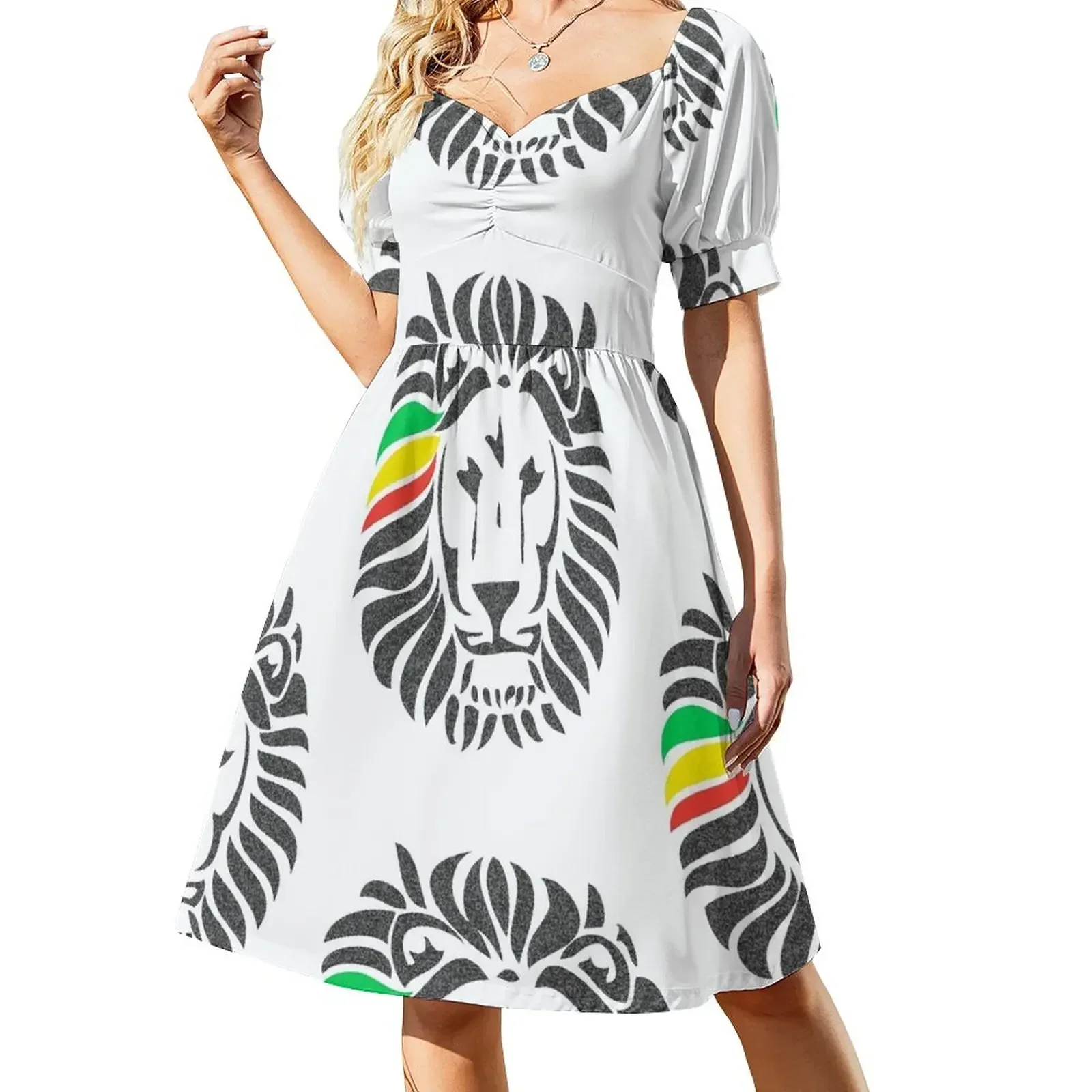 Vestido de manga corta Lion Tuff, vestido de verano para mujer, traje de festival, vestido de mujer
