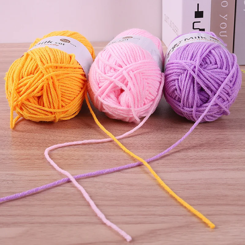 150 g 5-strängiges Milchgarn, handgefertigt, mitteldick, zum Selbermachen, gewebt, für Puppen, Pullover, Blumenmütze, Schal, Garnball – Detail 7