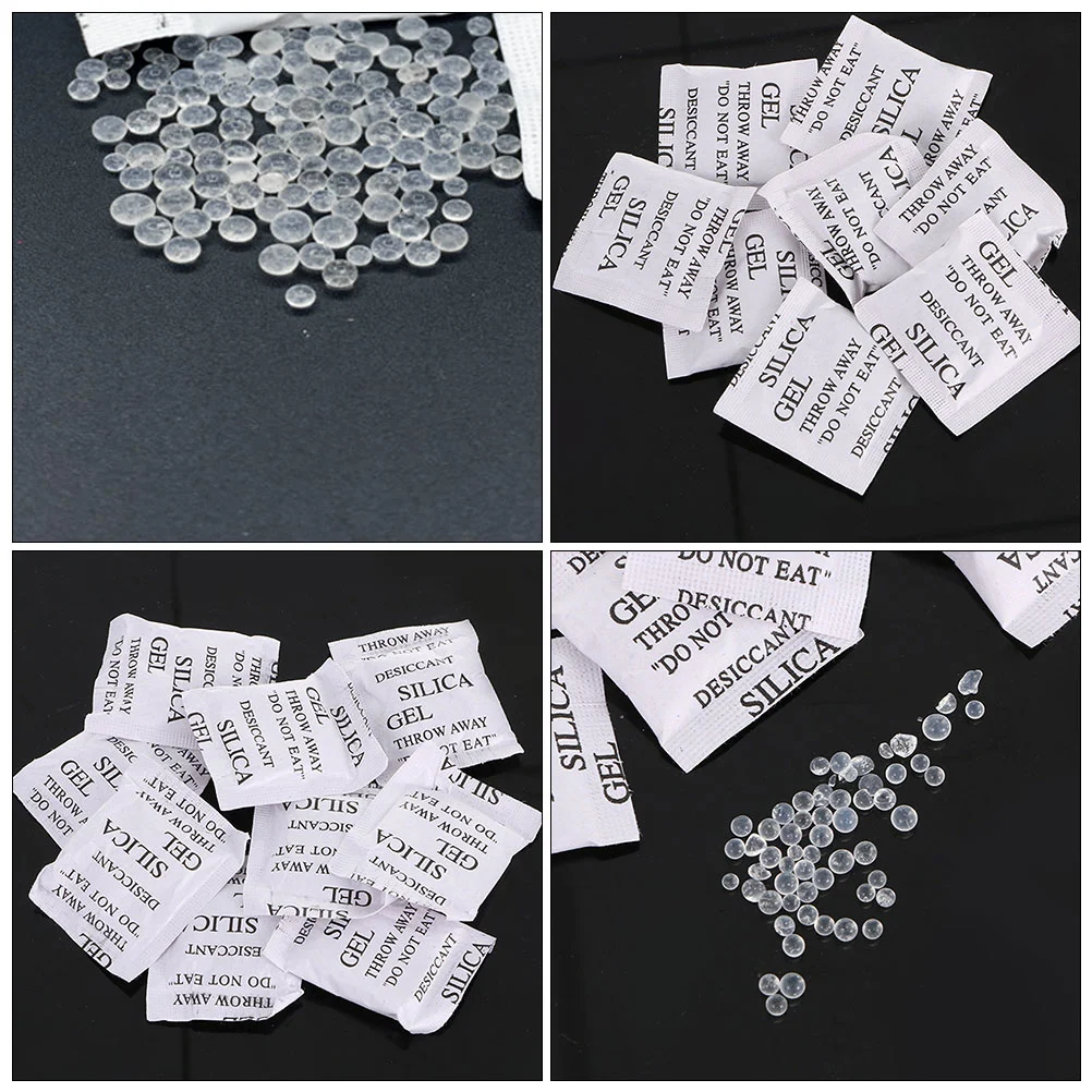 100 Pcs Silica Gel Desiccant Packs Humidity Absorber Bags Moisture Absorbing Sachets Dehumidifier Household Wardrobe Closet