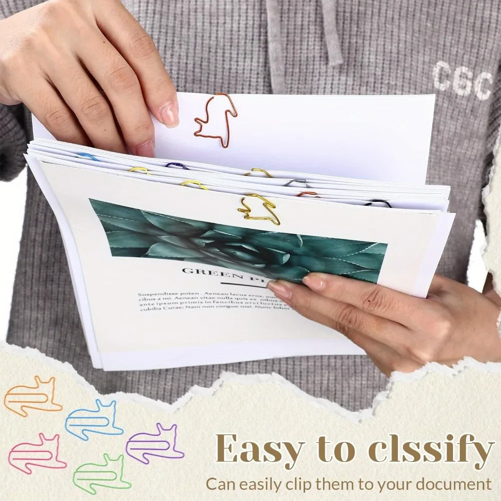 Cat Shaped Paper Clips 6 Colors Cute Animal Memo Bookmark Clips Creative Fun Office Supplies Colorful Memo Holders paper clips memo holders