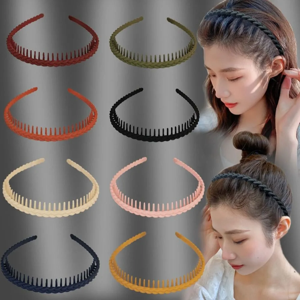 

Acrylic Teeth Matte Hair Hoop Temperament Solid Color Headdress Non-slip Hairband Korean Style Hair Accessories Make Up