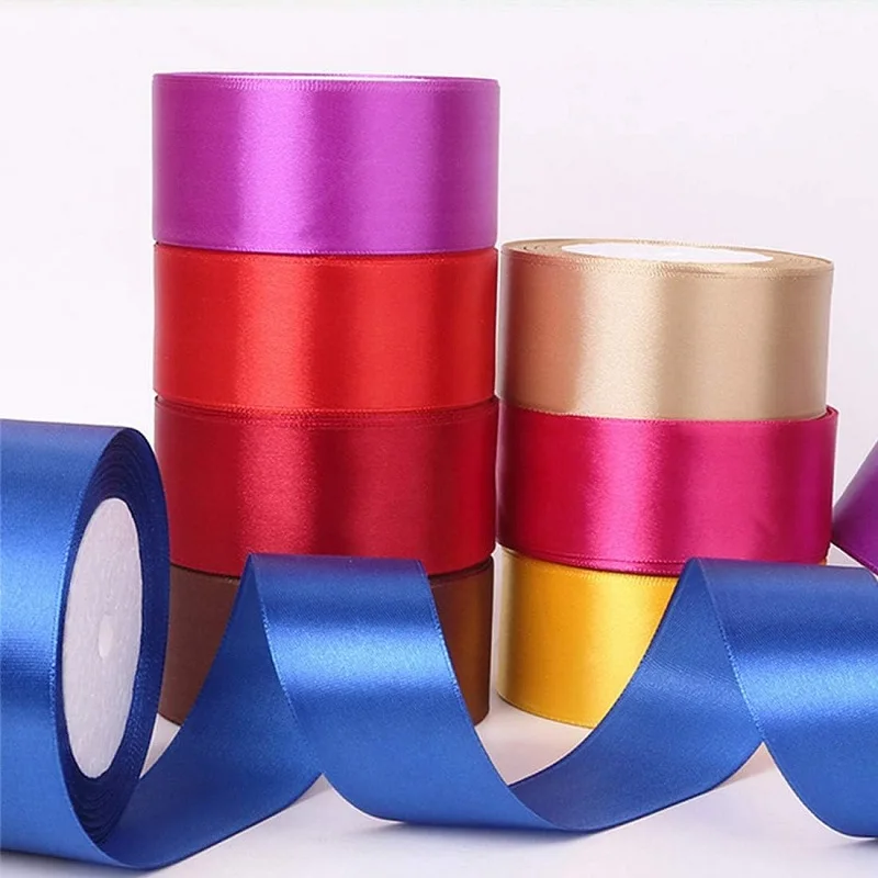 Satin Ribbon, 40 mm &times; 22 m Double Sided Polyester Gift Wrapping Ribbon for Crafting Xmas Valentine Bouquets DIY Sewing Project