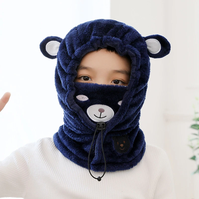 10/5/3/1pcs Children Warm Hat Kid Baby Boys Hooded Scarf Caps Hat Winter Cartoon Knit Ear Protection Thicken Children Products