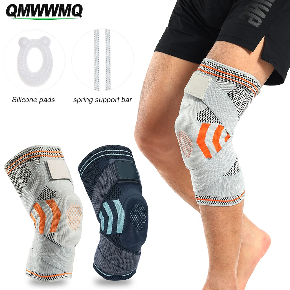 

1Pcs Knee Braces with Silicone Gel & Spring Support, Knee Compression Sleeves for Knee Pain Arthritis,Sports,Meniscus Tear, ACL