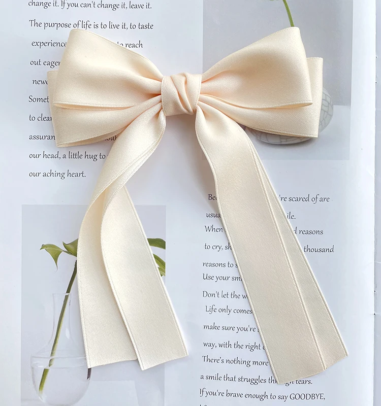 Koreanische Elegante Lange Schleifen-Haarspangen für Damen und Mädchen, Haarklammern, Haarschmuck, Kopfschmuck – Detail 15