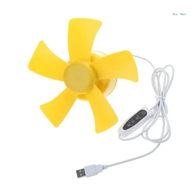 

Portable 7'' Hanging Fan USB Optional Timing Canopy Fan 3-Speed Small Tent Fan