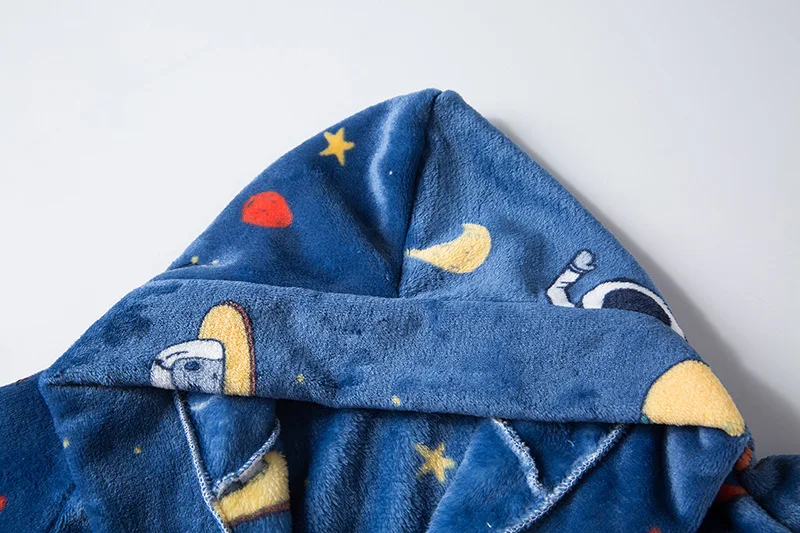 Spring Autumn Long Sleeve Children Clothing Coral Velvet Nightgown Space Pattern Fashion Homewear Toddler Kids Clothes 2-6 Yrs