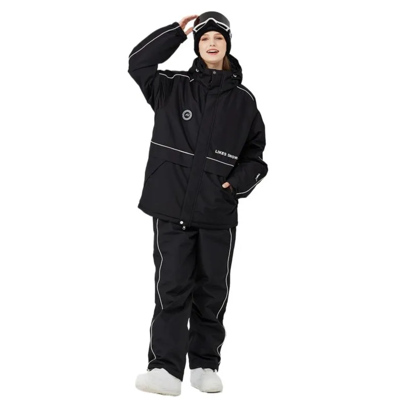 Men's and Women's Ski Suit Winter Warm Thickened Ski Clothes Veneer Double Board Suit ski wear
