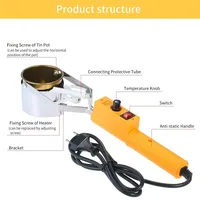 300W/500W Temp Control Portable Tin Melting Furnace Control Desoldering Bath Tool Adjustable Handheld Solder Pot Tin Melting 1