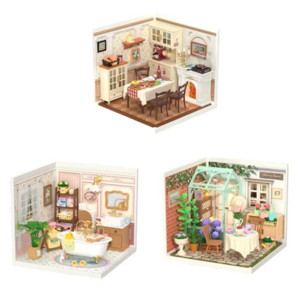 Robotime DIY Miniature Dollhouse Kit with Accessories Model Supply Store Kit with LED to Build Decent Birthday Gift