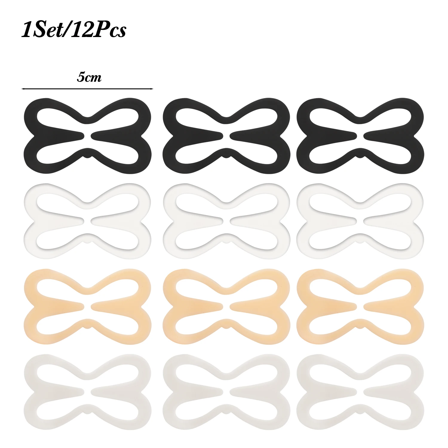 12PCS/SET Ultra-thin Bra Strap Clips Racerback Anti Slip Bra Buckles Shoulder Strap Cross Strap Buckle Underwear Accessories