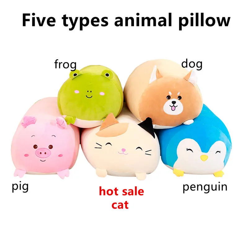 Weiches Tier kissen 28/60cm niedliche Katze Schwein Hund Frosch Plüsch tier gefüllt schöne Kinder Geburtstag Geschenk – Detail 4