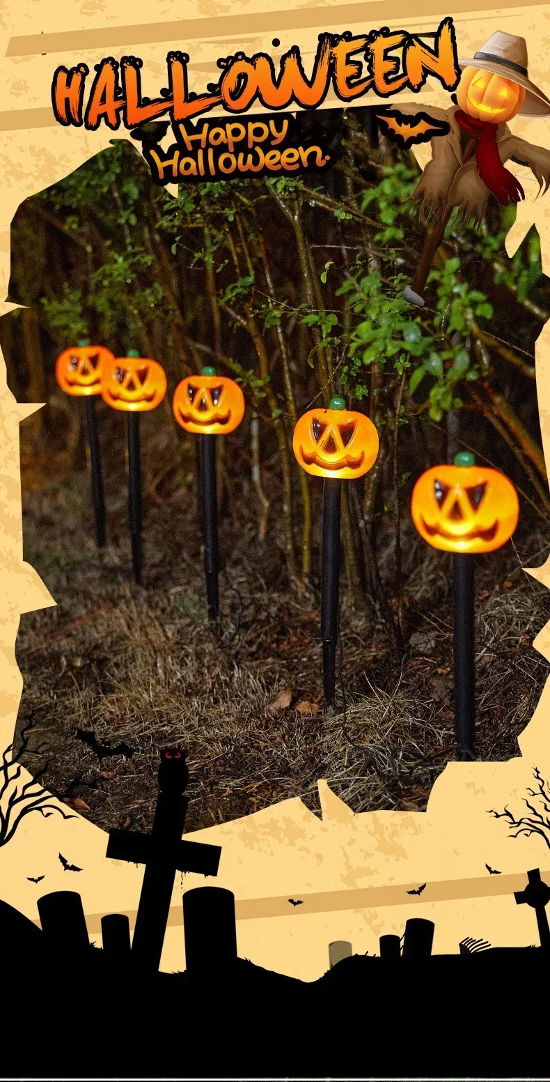 Jack-O-Lantern Solar Yard Light