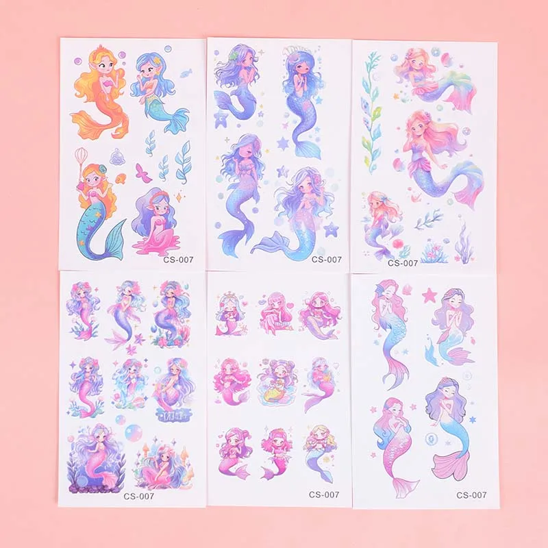 30 Fogli Di Tatuaggi Temporanei Sirena Per Bambine - Adesivi Luminescenti Con Animali Marini, Ideali Per Feste A Tema E Regali