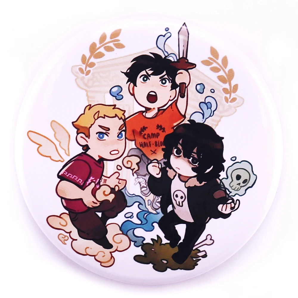 Fantasy Novel Percy Jackson Character Inspired Badges Cute Kawaii Nico  Jason Percy Tinplate - AliExpress, image size:1000x1000