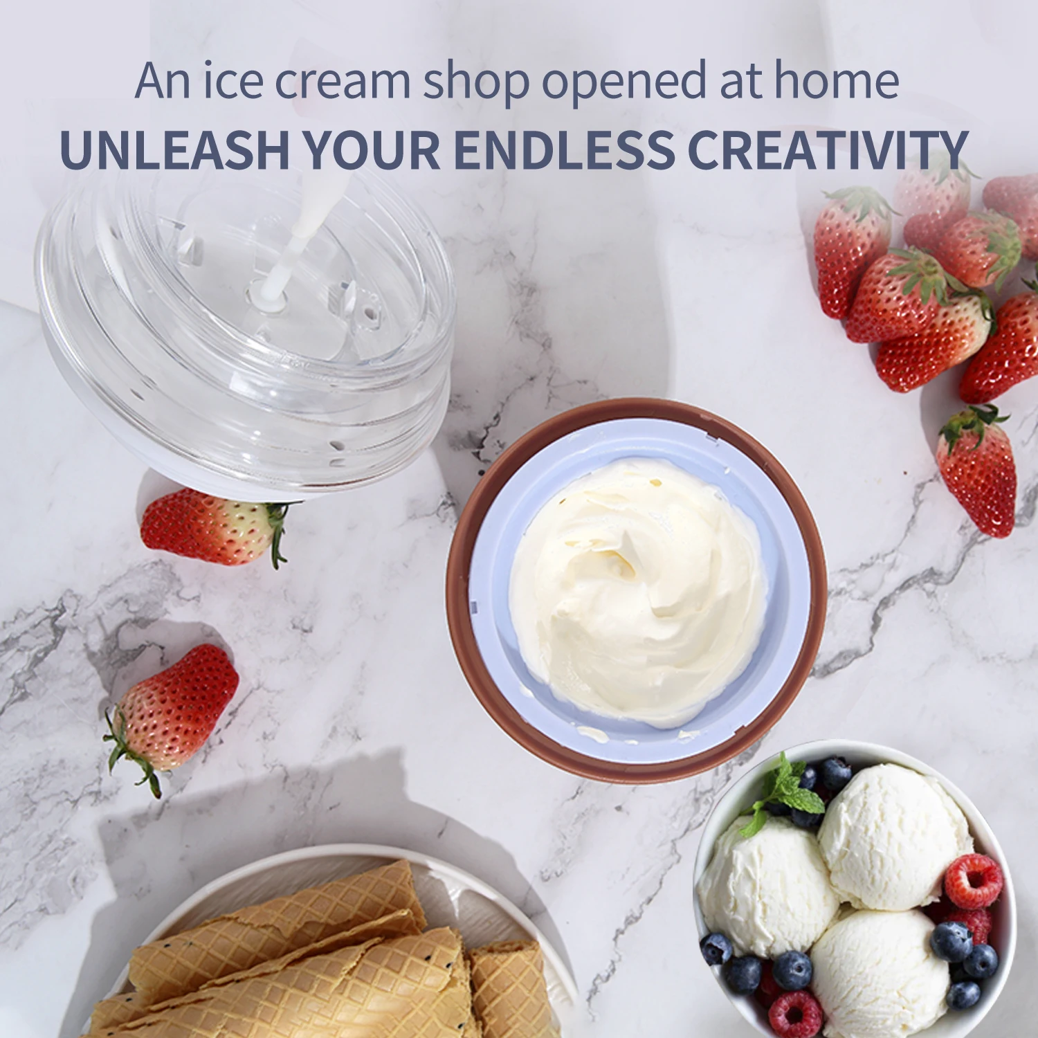 Electric Portable Mini Ice Cream Maker Fruit Yogurt Maker Home Appliance Slush Cotton Candy Machine