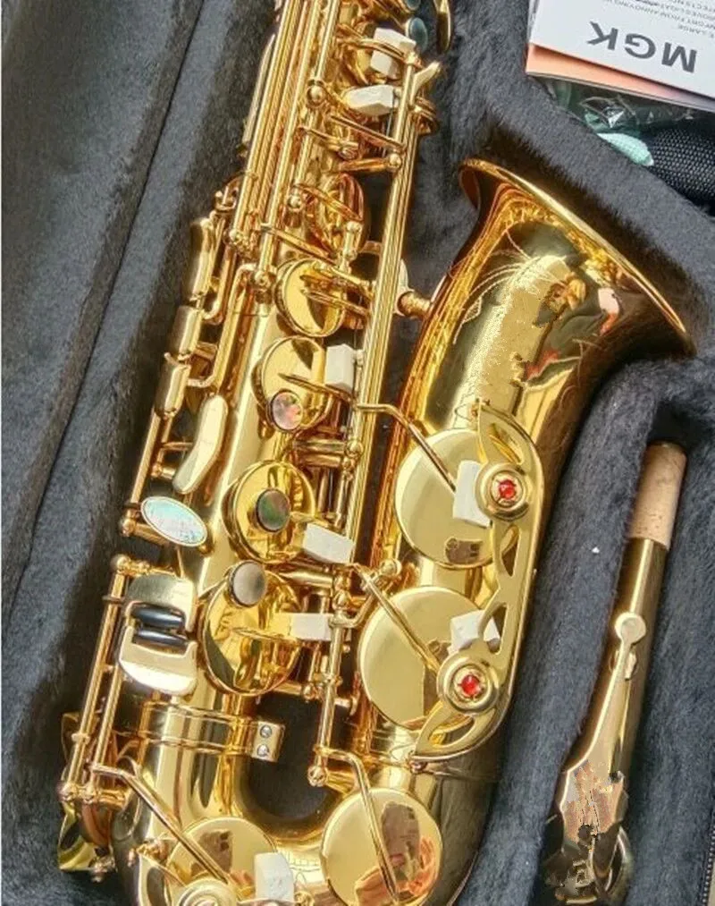 R54 Alto saxophone new high quality instrument Golden alto saxophone model Mouthpiece and case