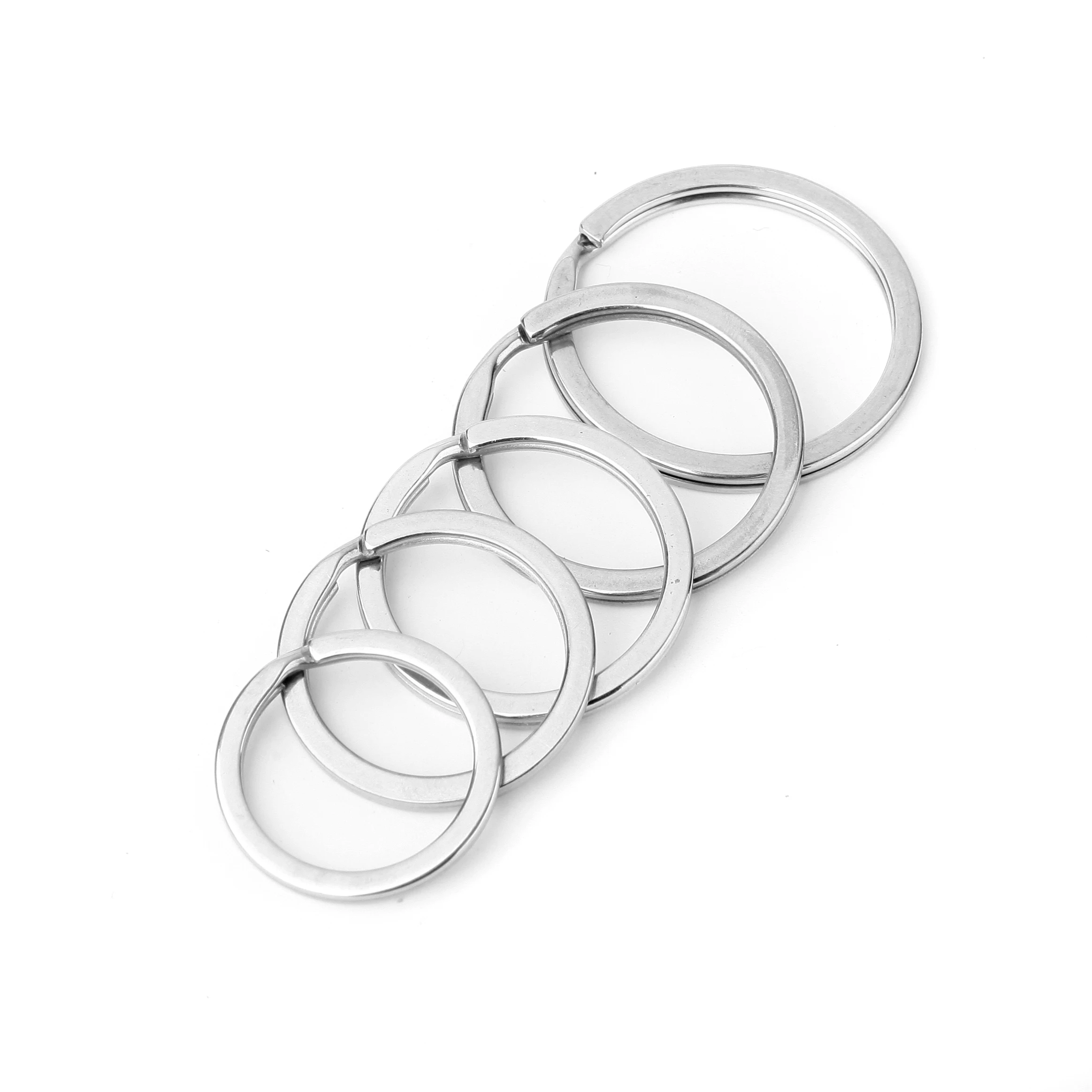 Assortment of Round Flat Line Split Rings for Keychain and Jewelry Crafting (Multiple Sizes, 20-100 Pieces)