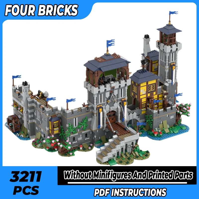 

Moc Building Bricks Fortress Model Black Falcon Lord's Castle Technology Modular Blocks Gift Toys For Children DIY Sets Assembly