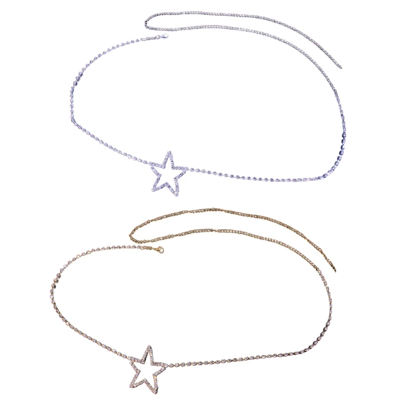 

Bling Lady Belly Chain Decorative Belt Aesthetic Female Waist Chain Jeans Decors