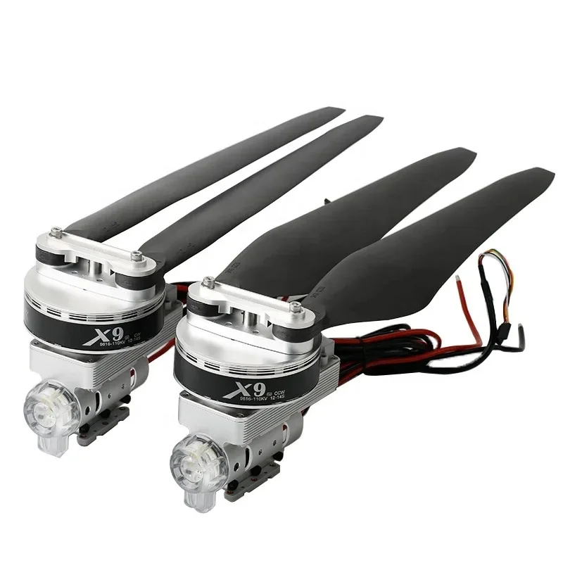 Détail des hélices CW/CCW du moteur brushless HOBBYWING X9 40mm 12-14S