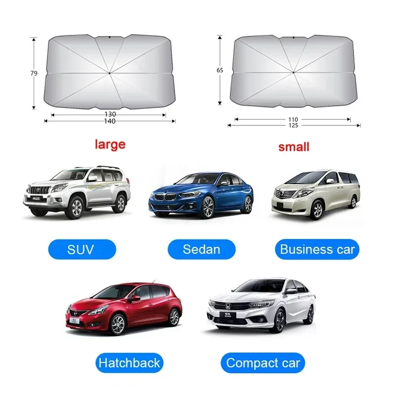 Front Car Sunshade, Foldable Car Sunshade, Car Umbrella Sunshade for UV Protection and Insulation, Front Umbrella Sunshade