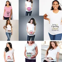 2020 Loading Women Maternity Short Sleeve Tops T-shirt Pregnancy Funny Clothes for Pregnant Maternity Hot Sale T-shirt Drop Ship 1