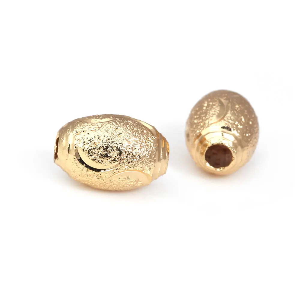 Cuentas de Brass Doradas de 18K Diseño Ovalado Cilíndrico Suministros para Hacer Joyería DIY - details 26