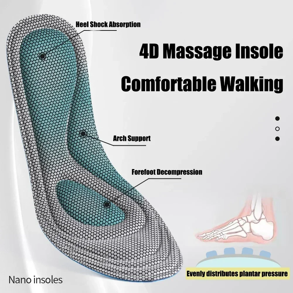 Description Picture 5 of itemNano Antibacterial Massage Sports Insole for Shoes Men Women Memory Foam Insoles Feet Orthopedic Shoe Sole Running Accessories
