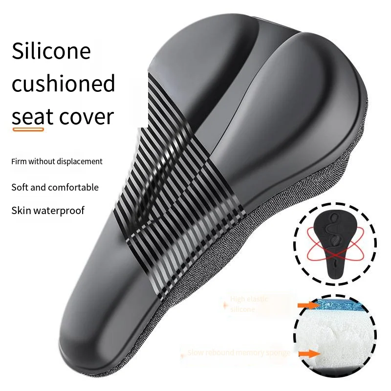 

Bicycle Silicone Cushion Cover Road Bike Thickened Sponge PU Leather Soft Cushion Cover Cycling Equipment Bike Saddle Bike Seat