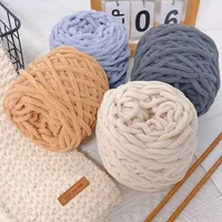 4PCS 400g DIYSoft Ice Strip Line CottonYarn Chenille Knitting Yarn DIY Wool Yarn for Handmade Knitting Blanket Scarf ThickThread 2