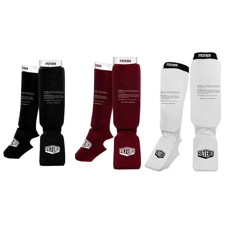FILTERED SPORTS Protective Leg Guards for Sports Unisex Cotton Kickboxing Shin Guards High Elasticity Training Kickboxing SSG01