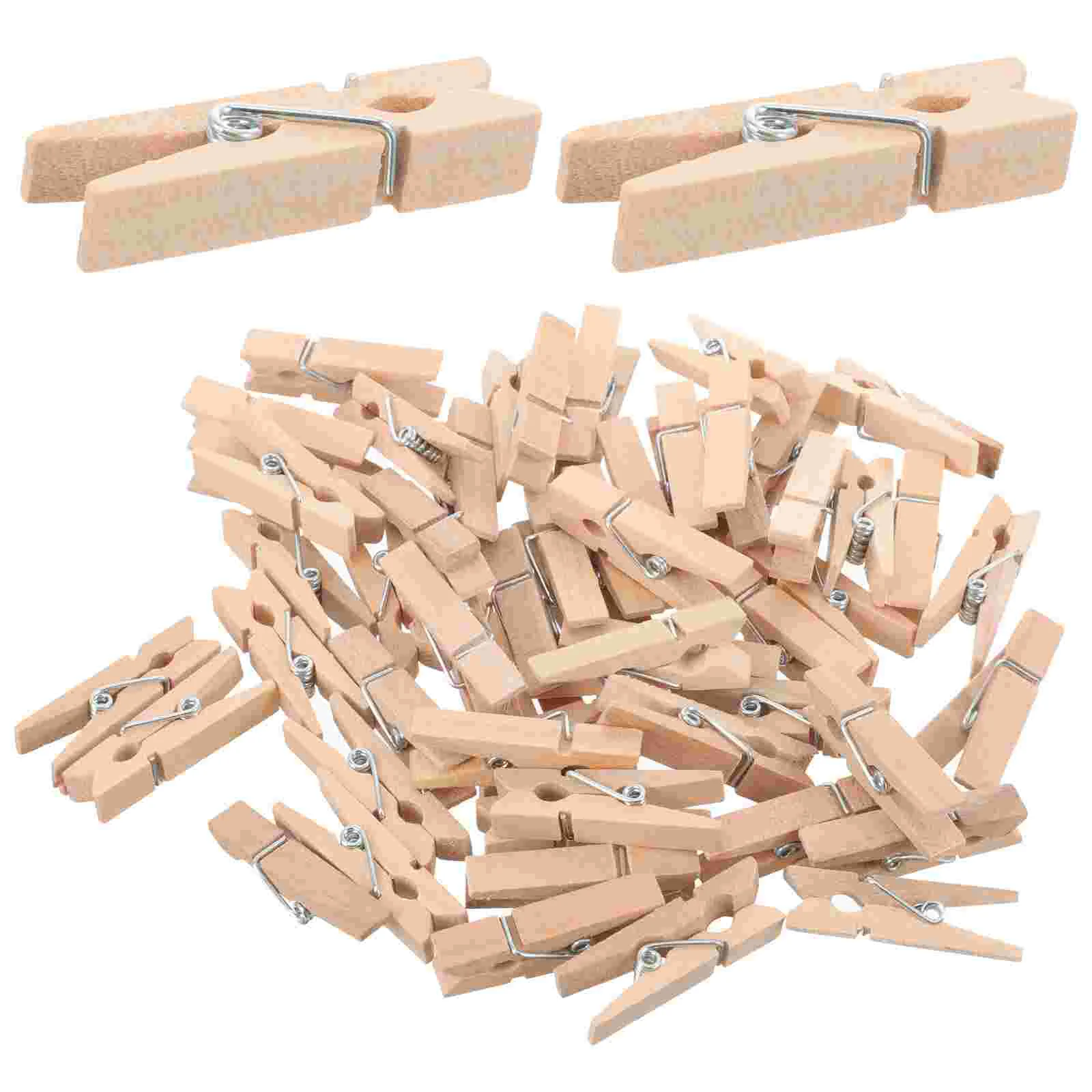 

100pcs Mini Natural Wooden Clothe Photo Paper Peg Clothespin Craft Clips 35cm