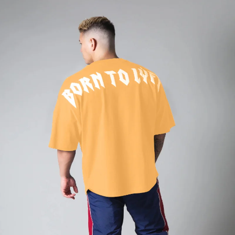 Sport T Shirt Men Bodybuilding Print Loose Short Sleeve Workout Fitness T-shirt