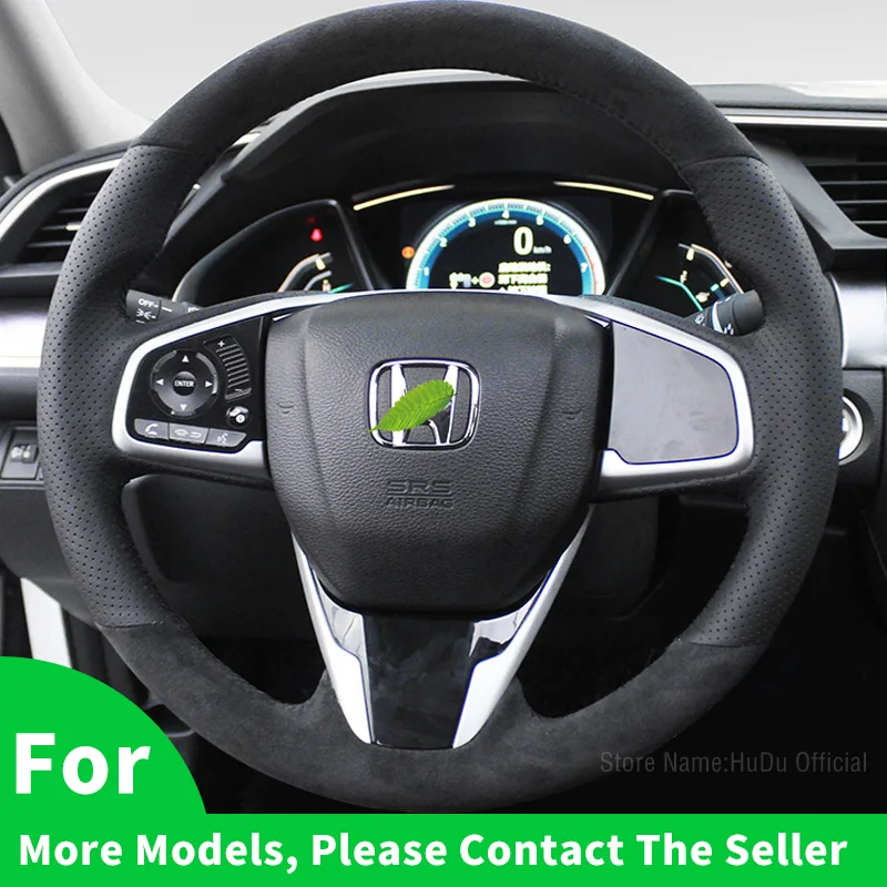 

Black alcantara Leather Car Steering Wheel Covers for Honda CR-Z CRZ 2010 2011 2012 2013 2014 2015 2016 Car Interior