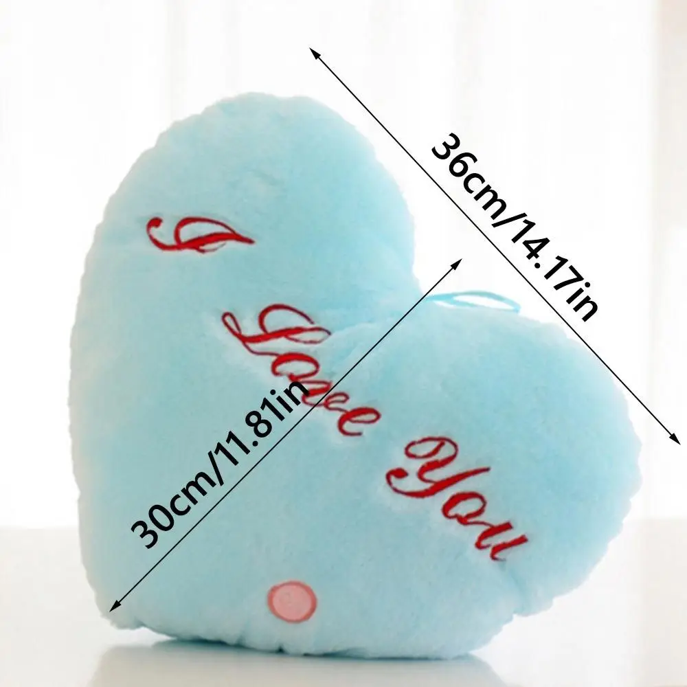 I LOVE U Light Up Pillow Heart Shape 36cm Heart Plush Pillow Soft PP Cotton Led Light Heart Pillow Cushion Ornaments 6
