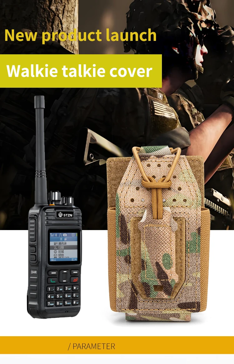 Tactical Radio Pouch Tactical Radio Pouch Hunting Walkie Talkie Holder Open-Top Interphone Hanging Bag Molle Nylon Magazine Pouch