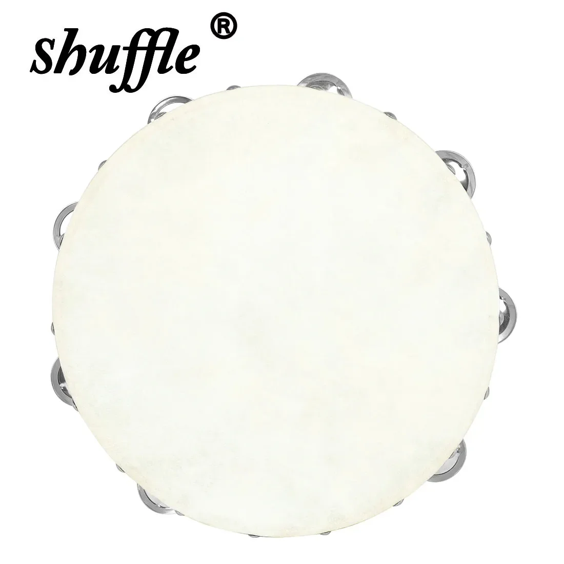Hand Tambourine 10 Inches Sheepskin Wooden