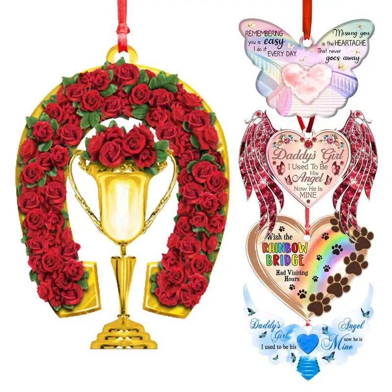 

Valentine's Day Pendant 2D Acrylic Heart Valentine Day Blessing Commemorative Pendant Christmas Wedding Anniversary Decorations