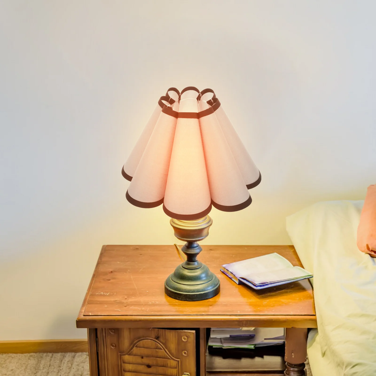 

Ceiling Light Cover Bedroom Lamp Shade Christmas Decor Bell Shaped Lampshades for Table Iron Fabric Covers