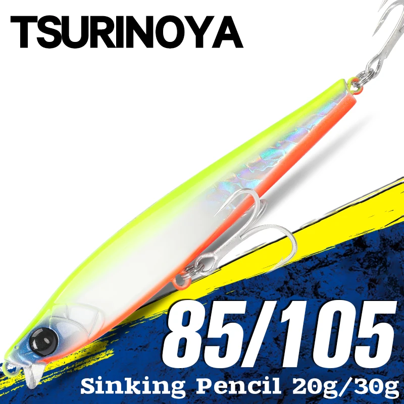 

TSURINOYA Sinking Fishing Lure 85S 105S Short Lip Pencil AIRAZOR 85mm 20g 105mm 30g Max 90m Long Casting Saltwater Hard Baits