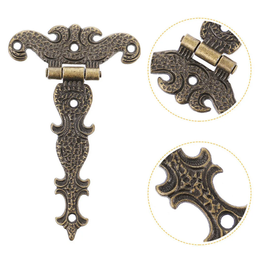 

2pc Bronze Zinc Alloy Hinge Furniture Fittings Butt Hinges Antique Wooden Box Decorative Hinge Repair Kit Box Case Chest Cabinet