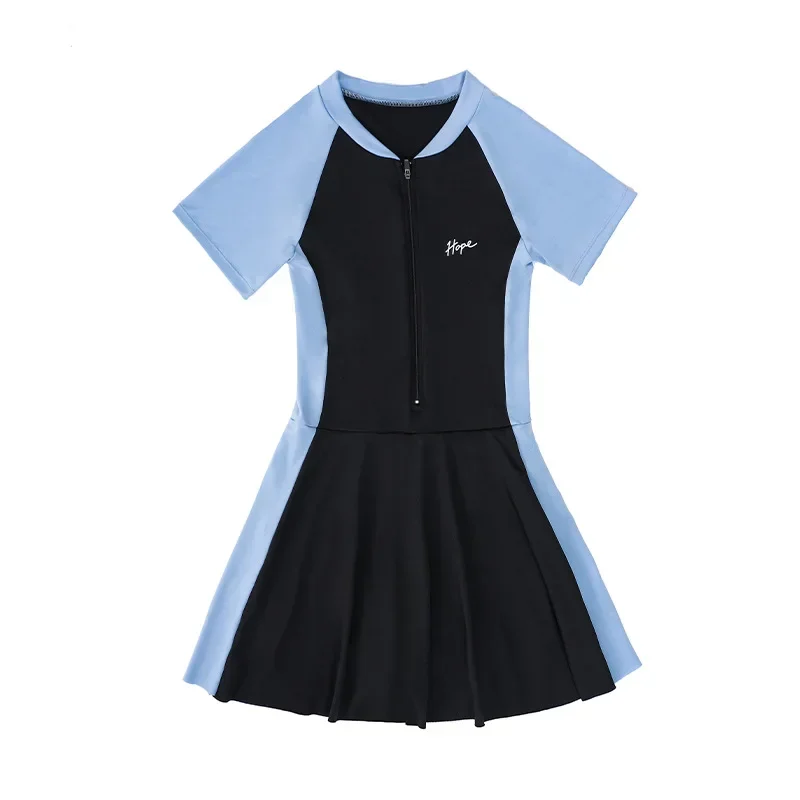 

2023 Short Sleeve Slim Swimwear Female Surfing Swimsuit Women Zipper One Piece Rash Guard Diving Clothes Bathing Swimming Suit
